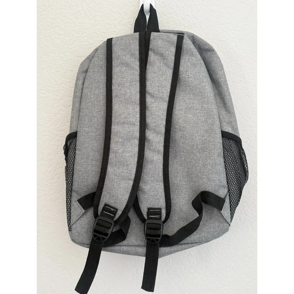 Gray Backpack Pine Cone Logo School Travel Laptop Book Bag Daypack Camp